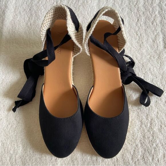 J. Crew Canvas Ankle-Wrap Espadrille Wedges - Picture 3 of 12